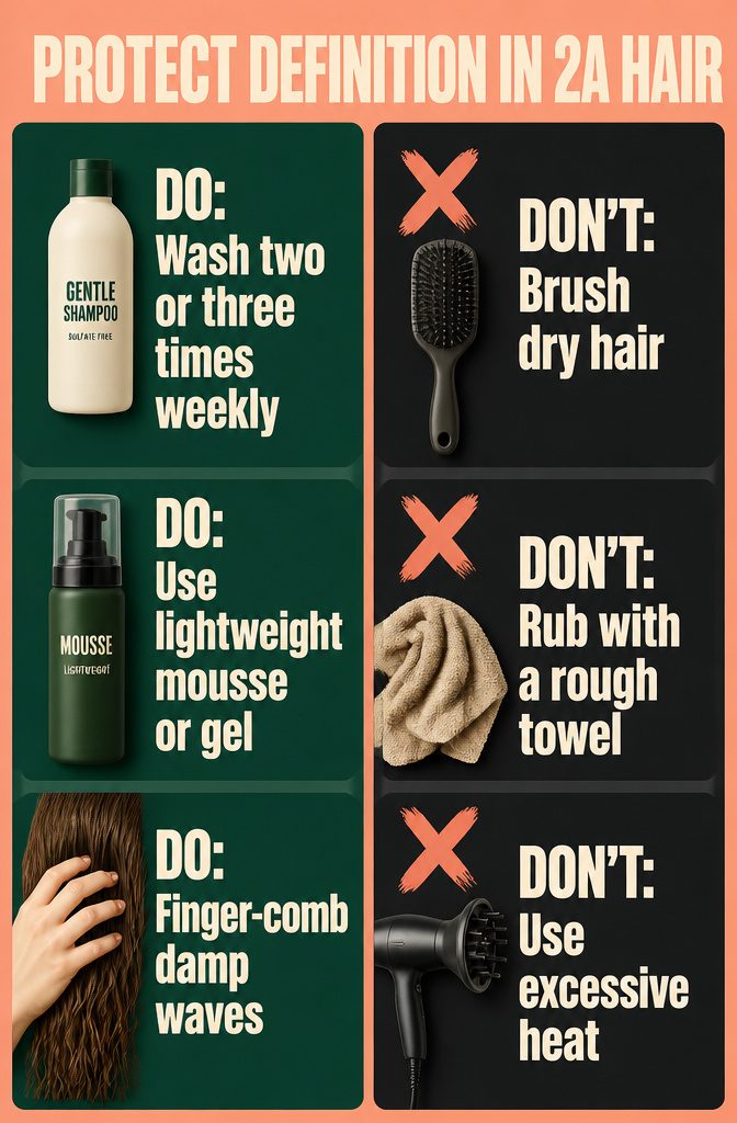 Information graphic about protecting definition in fine 2A hair