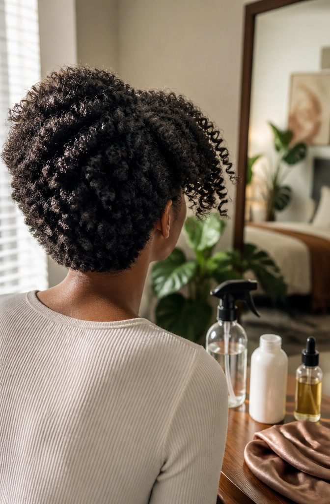 Head of hair with 4C coils and a 4B front section