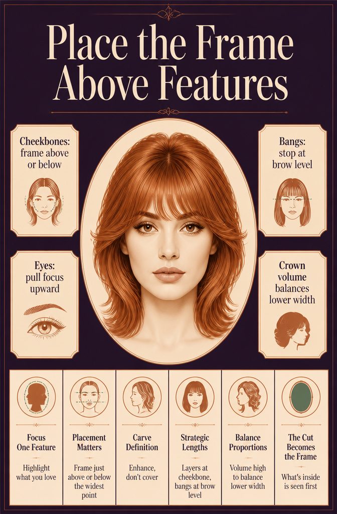 Beauty graphic showing hair placement above facial features