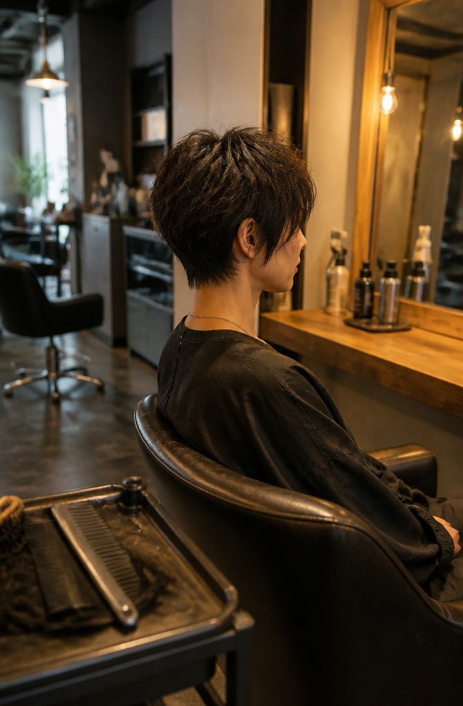 Choppy short crop with tight sides and textured top layers