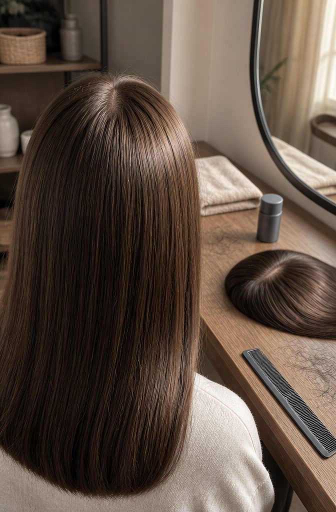Hair fibers beside extensions and topper for thinning hair