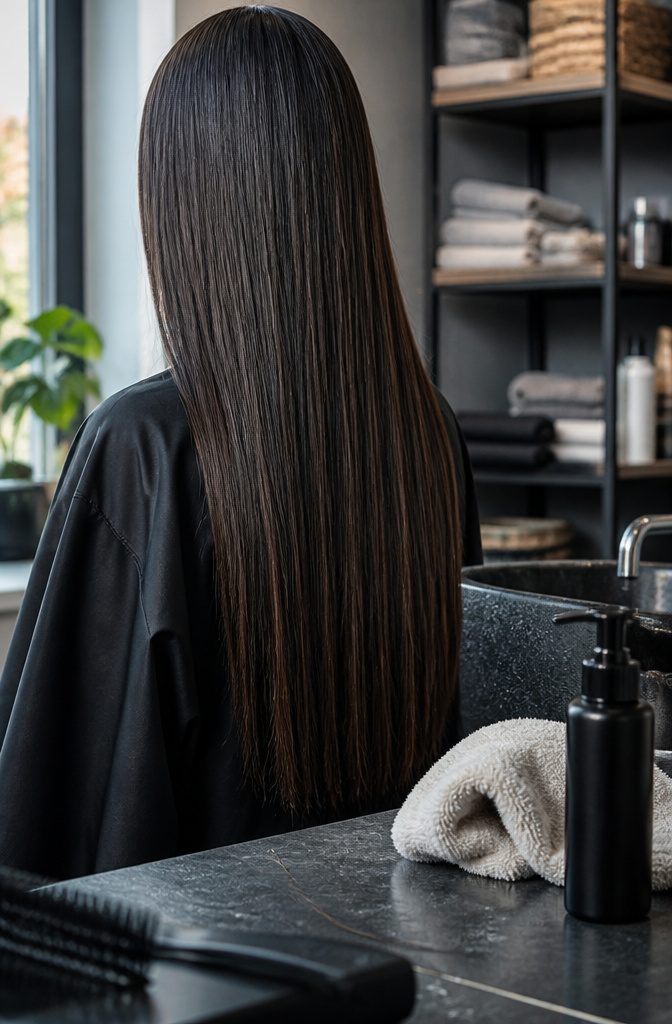 Straight hair strands showing fine medium and coarse textures