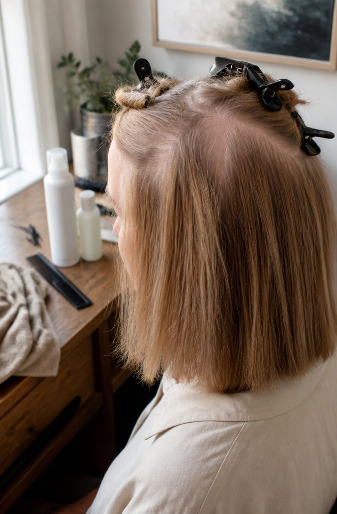 Loose hair with visible scalp between strands and sparse roots