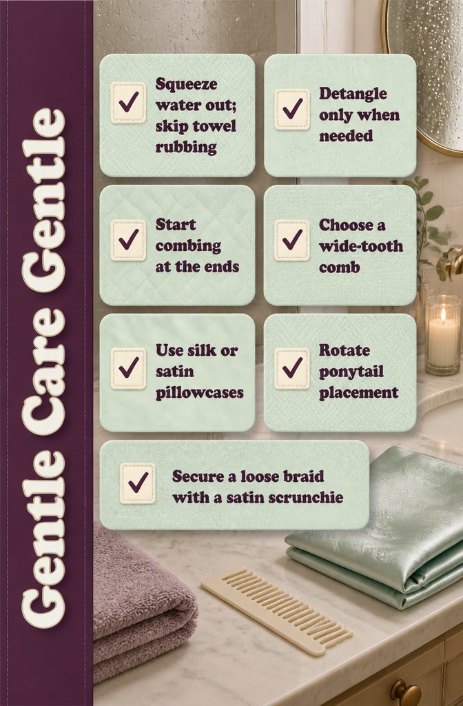 Beauty graphic with tips for caring for wet hair