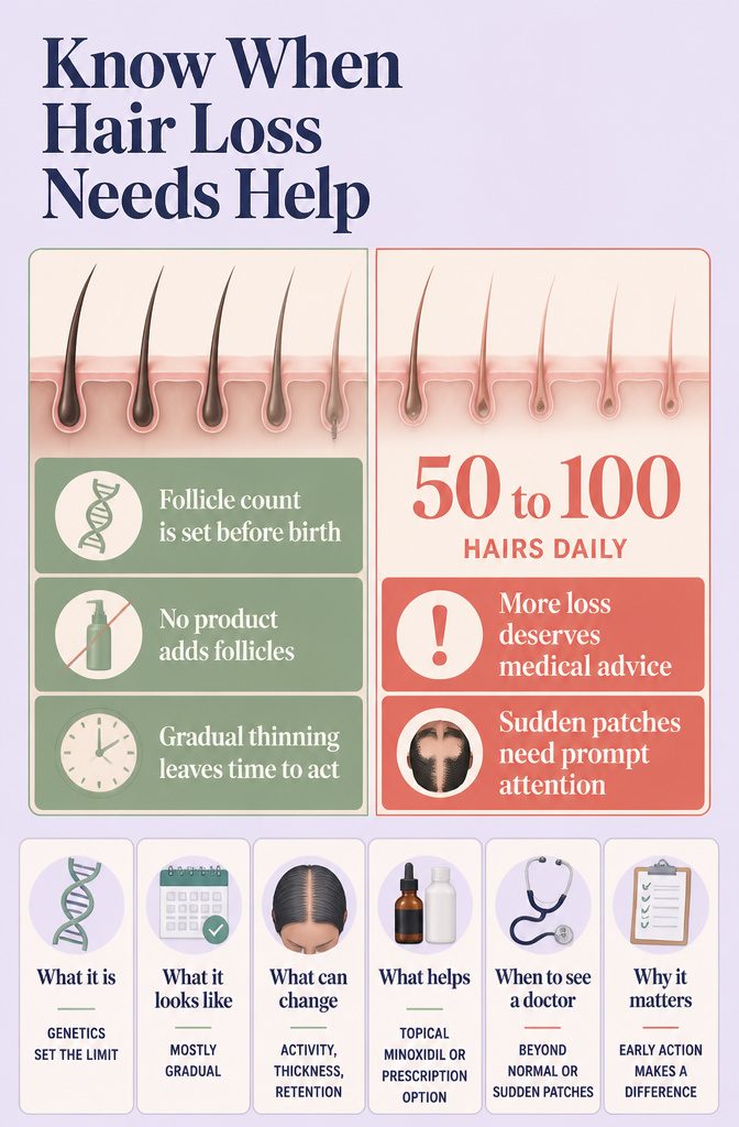 Information graphic about when hair loss needs professional help