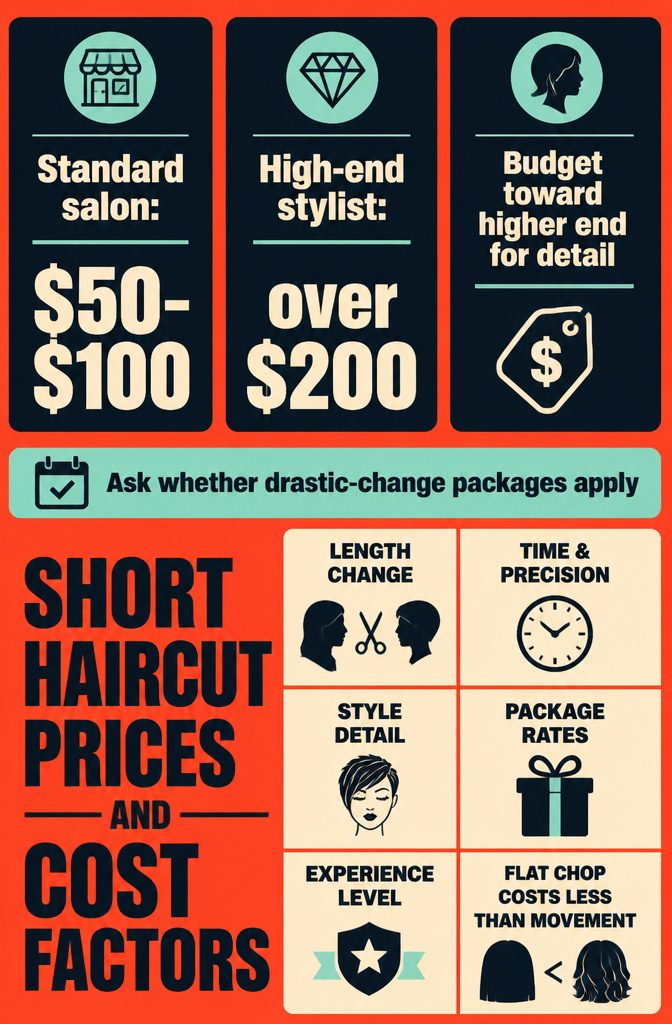 Chart comparing short haircut prices and salon cost factors