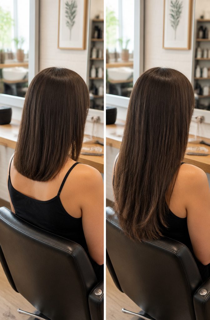 Hair lengths ranging from chin level to below the shoulders