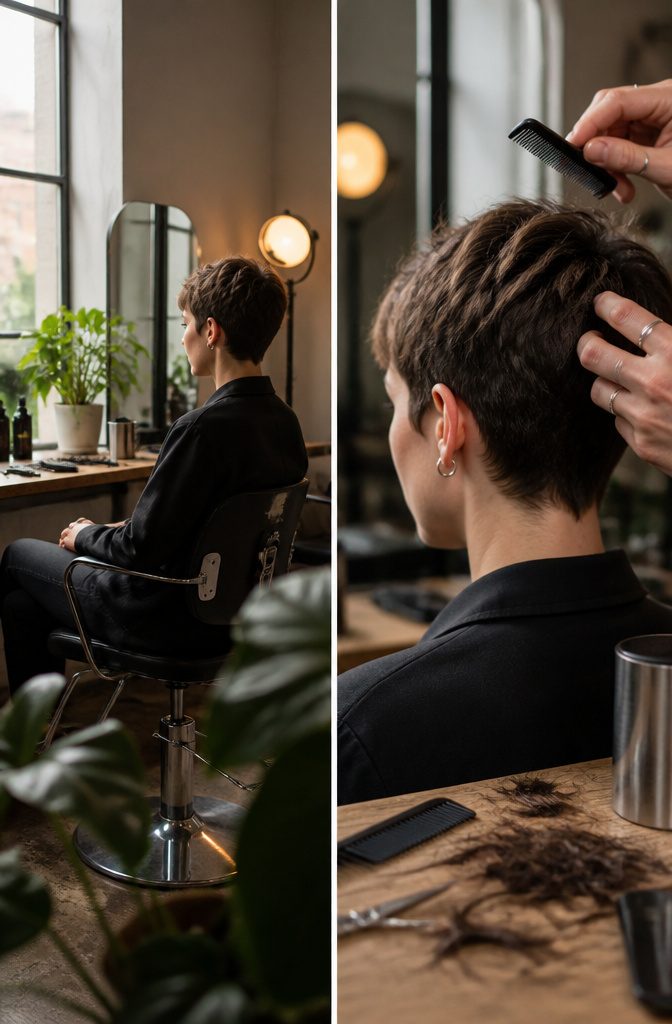 Short and long hairstyles pictured as different personal style choices