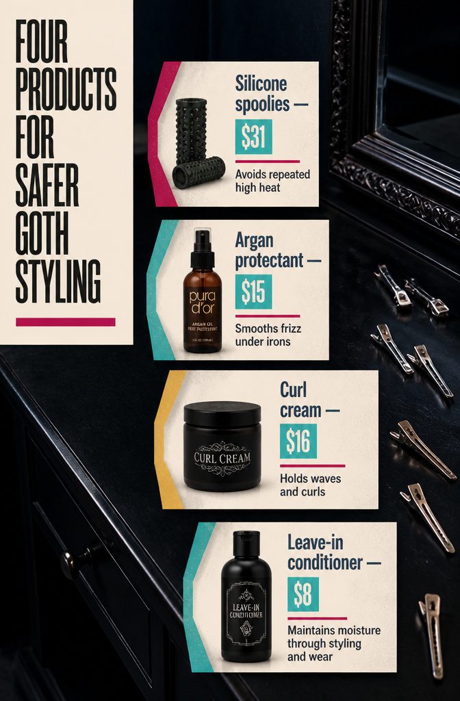Silicone Spoolies curl cream leave-in conditioner and argan oil heat protectant