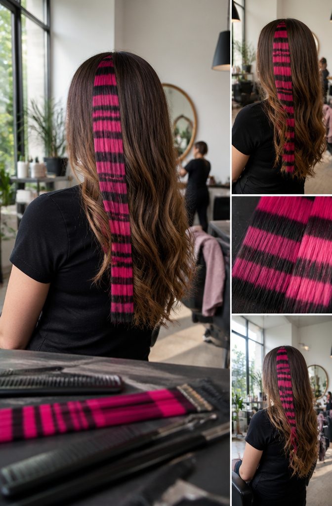 Hair examples showing varied stripe thickness spacing and placement