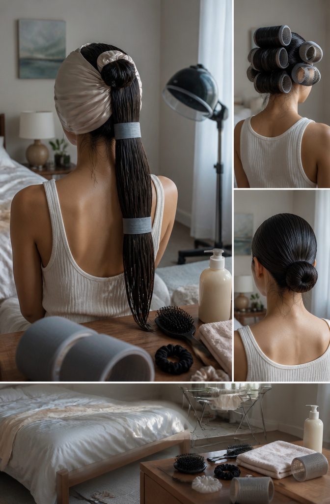 Long sleek straight hair with smooth lengths and a polished appearance
